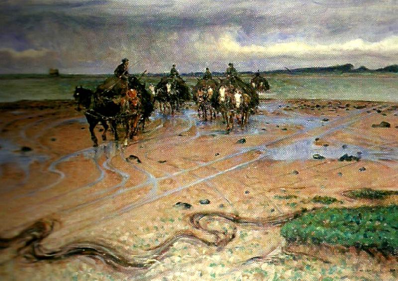 Nils Kreuger tangkorare vid hallandska kusten oil painting image
